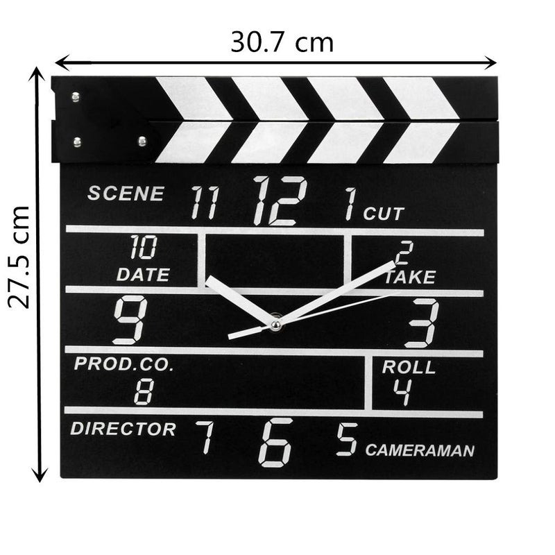 Zaoniy Large Retro Cinema Movie Slate Analog Wall Clock Clapper Film Modern Home, Theater Movie Reels Popcorn Wall Decor Home Decorations,Gift for Movie Lover, Friends and Family - Image 3